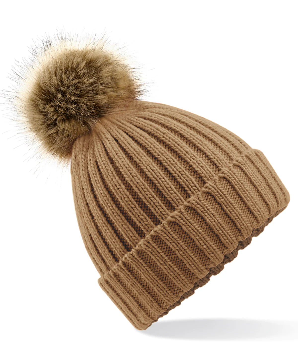 Fur Pop Pom Chunky Beanie - One Size - Image 6