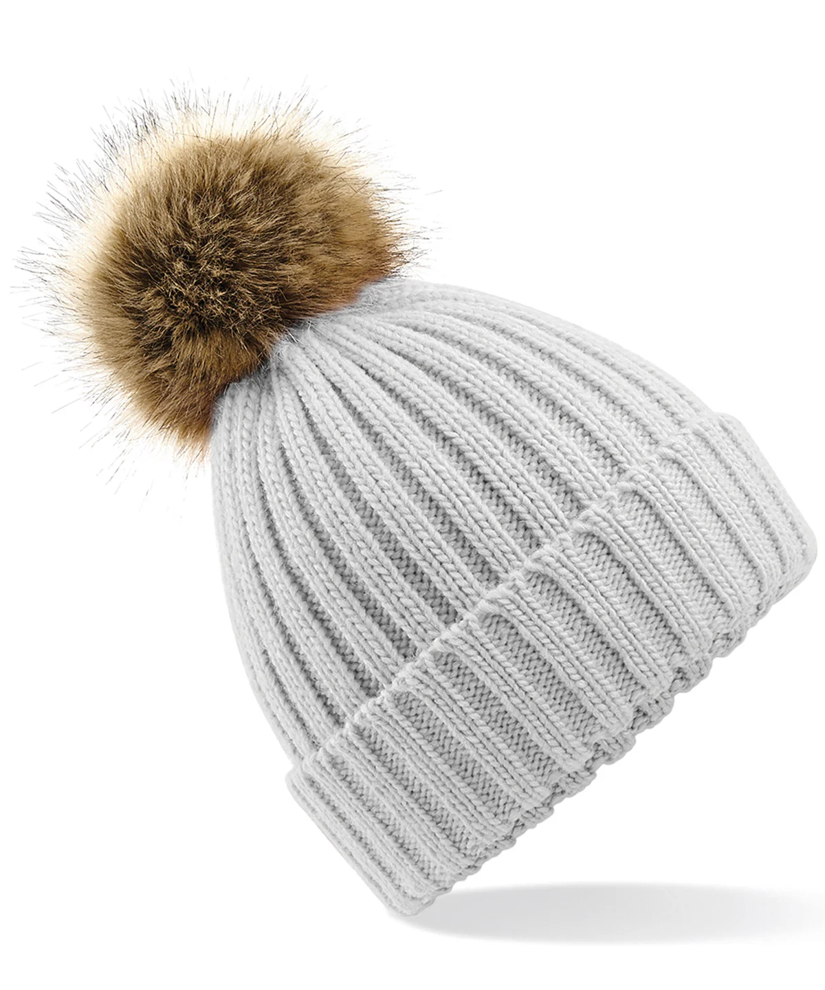 Fur Pop Pom Chunky Beanie - One Size - Image 7