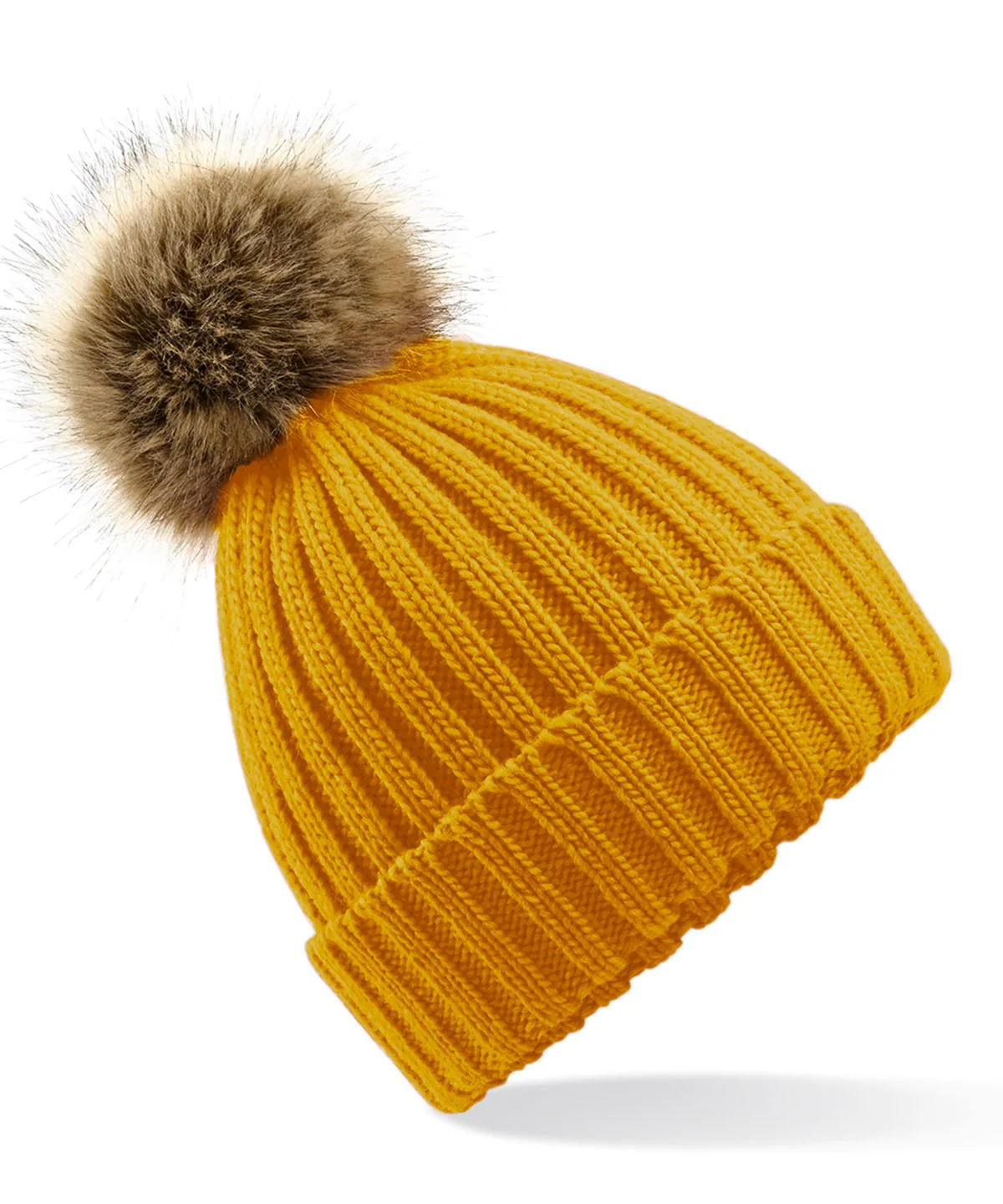 Fur Pop Pom Chunky Beanie - One Size - Image 8